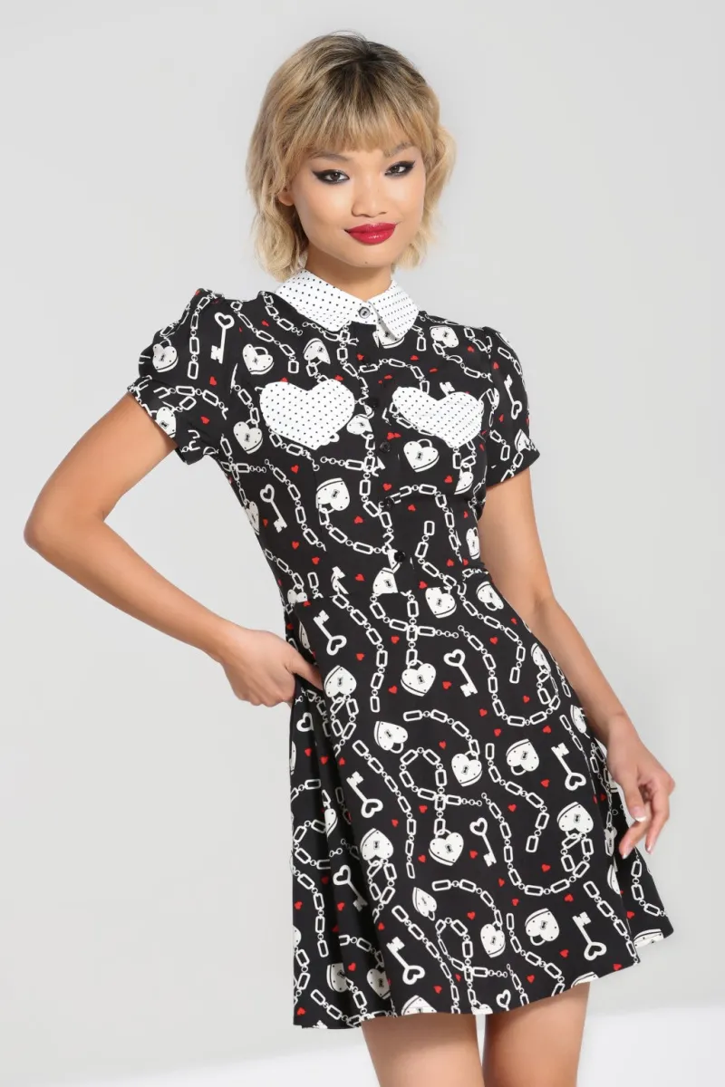 Hell Bunny Heart Lock Mini Dress Black Best