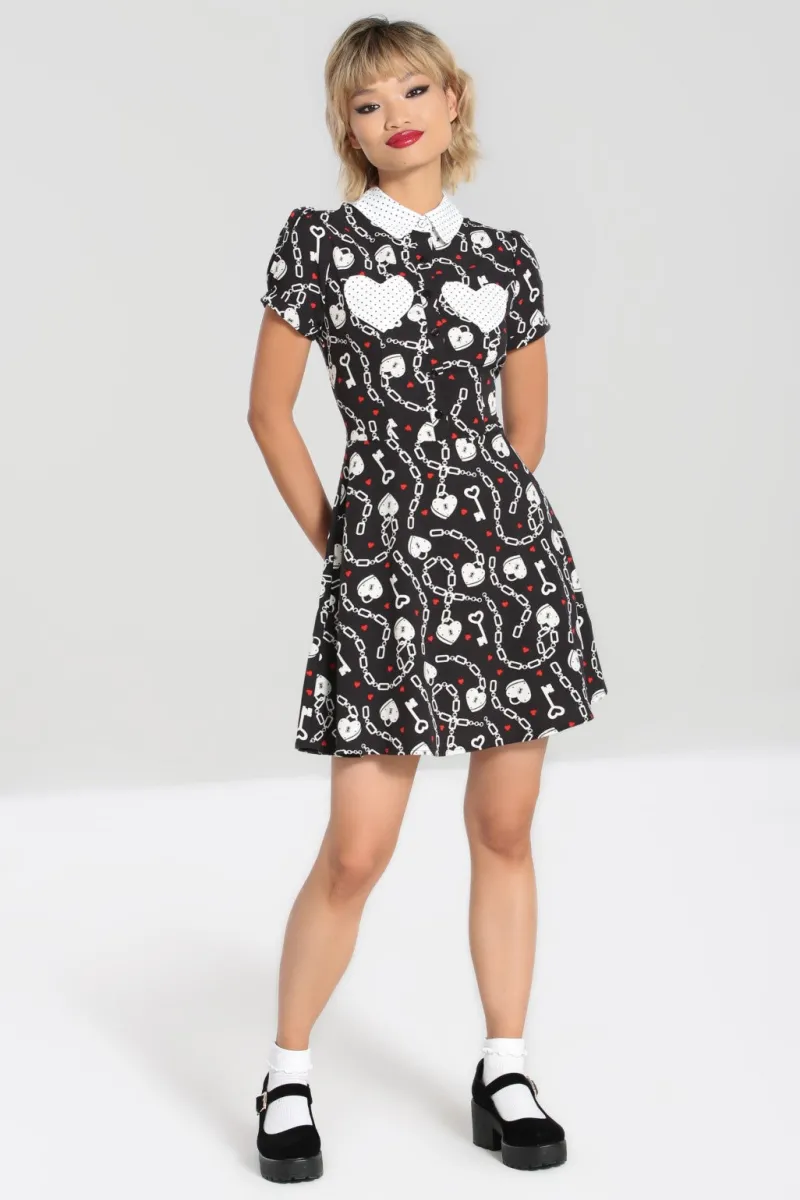Hell Bunny Heart Lock Mini Dress Black Best
