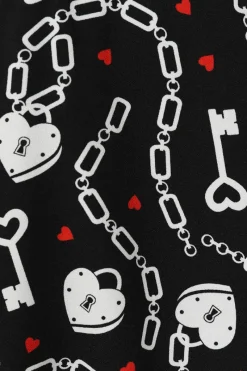 Hell Bunny Heart Lock Mini Skirt Black New