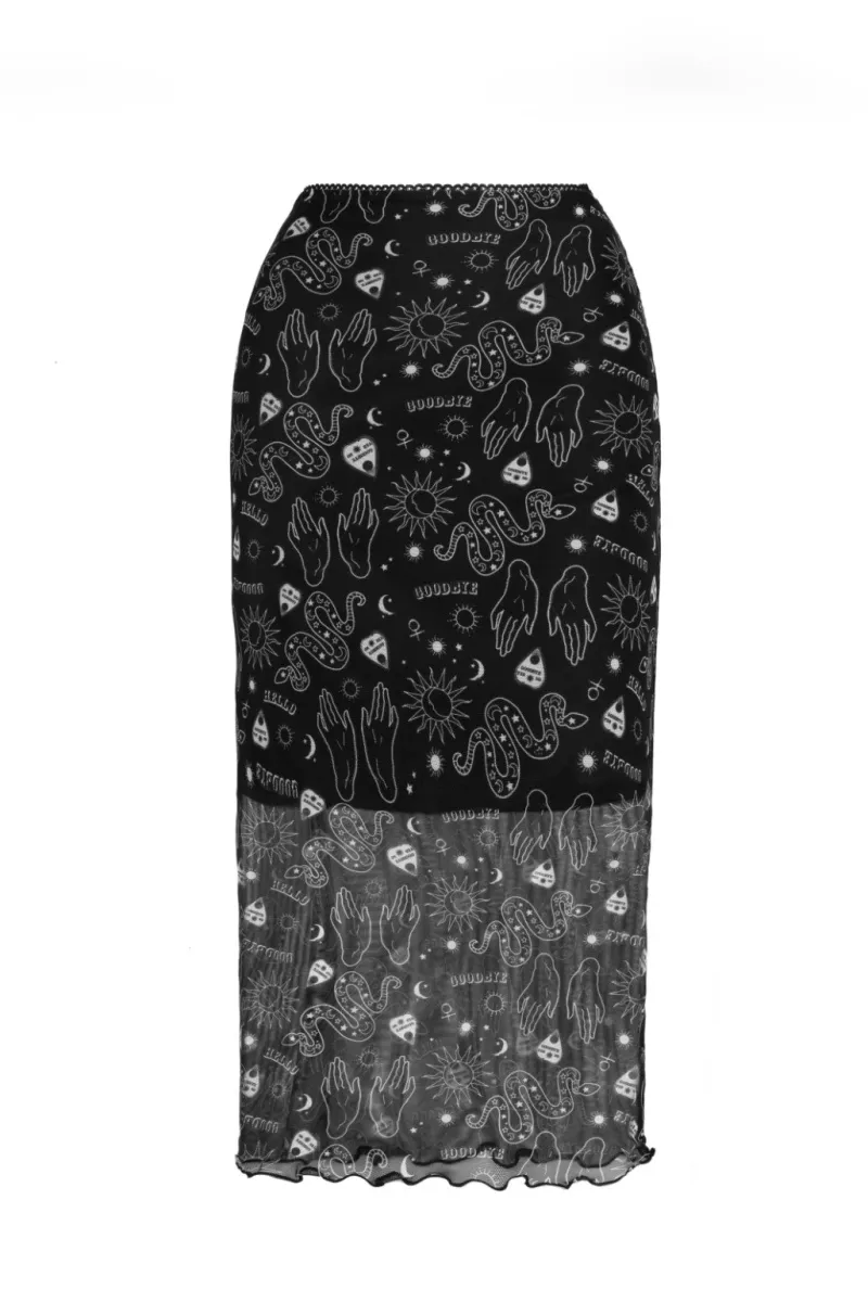 Hell Bunny Hello Goodbye Mesh Skirt Black
