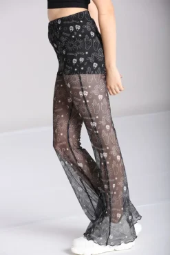 Hell Bunny Hello Goodbye Mesh Trousers Black Outlet