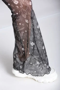 Hell Bunny Hello Goodbye Mesh Trousers Black Outlet