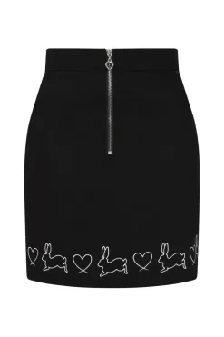Hell Bunny Hop Along Mini Skirt Black New