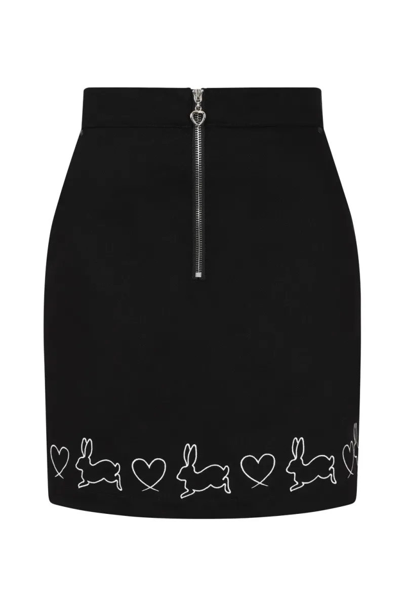Hell Bunny Hop Along Mini Skirt Black New