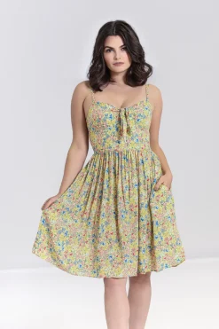 Hell Bunny Ingalls Bow Dress Yellow