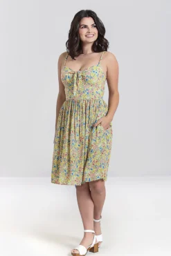 Hell Bunny Ingalls Bow Dress Yellow