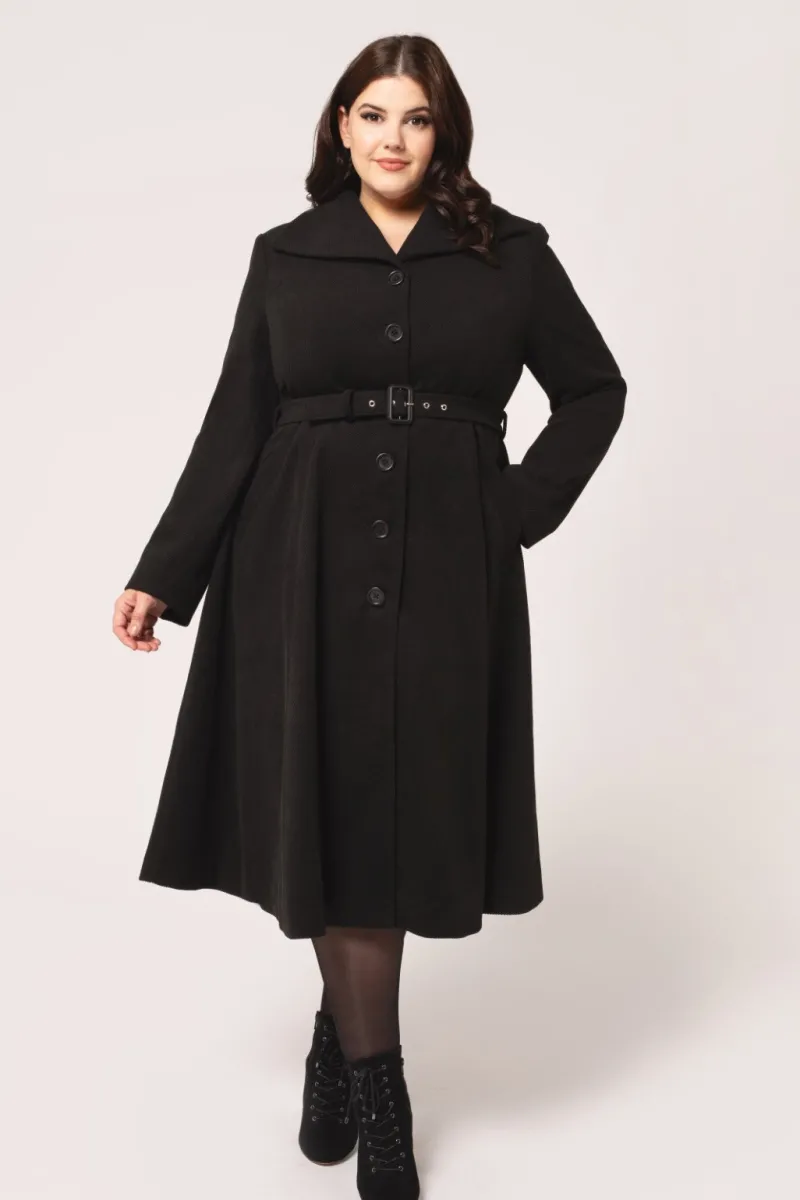 Hell Bunny Ingrid Coat Black Sale