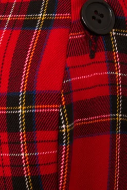 Hell Bunny Irvine Pinafore Dress Red Hot