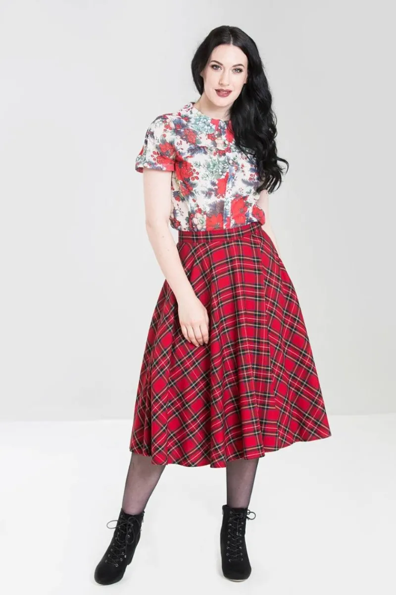 Hell Bunny Irvine 50's Skirt Red Discount