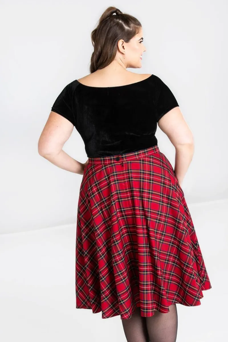Hell Bunny Irvine 50's Skirt Red Discount