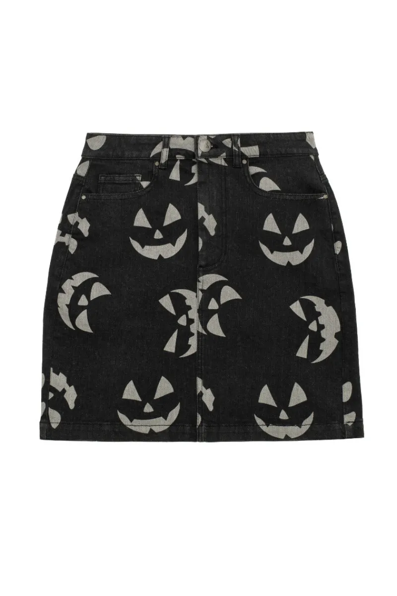 Hell Bunny Jack-O-Lantern Skirt Black