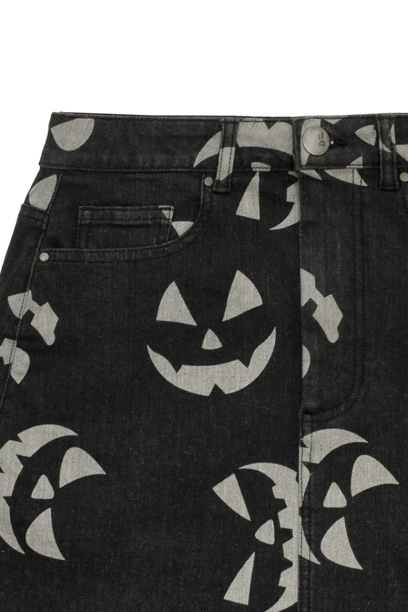 Hell Bunny Jack-O-Lantern Skirt Black