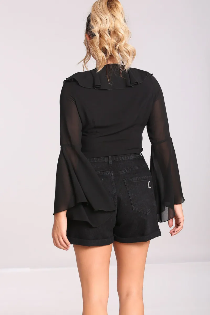Hell Bunny Jamie Blouse Black Discount