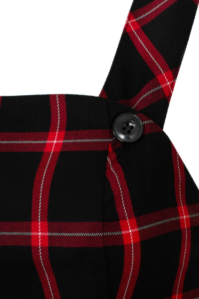 Hell Bunny Janine Pinafore Dress Black/Red Discount