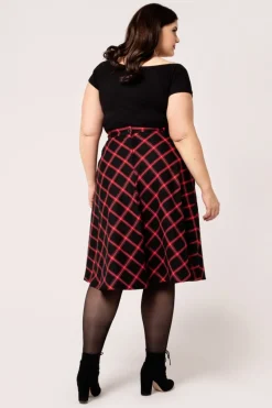 Hell Bunny Janine Skirt Black/Red New