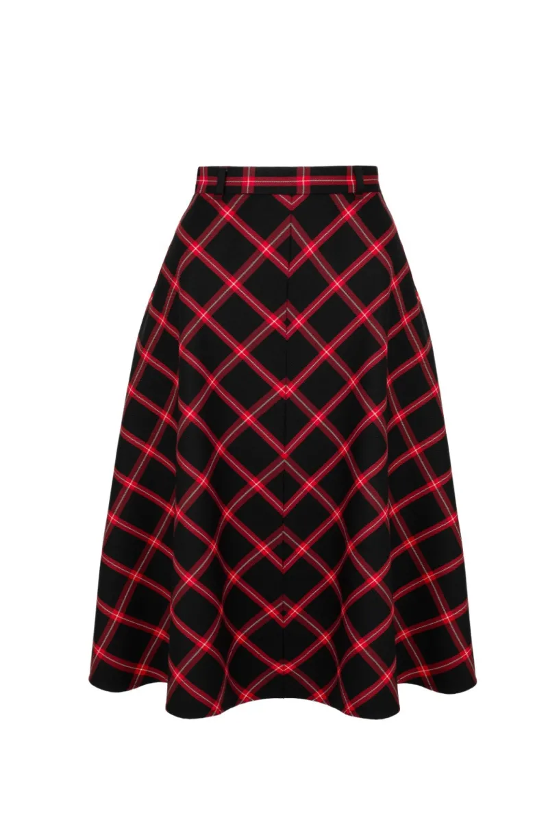 Hell Bunny Janine Skirt Black/Red New
