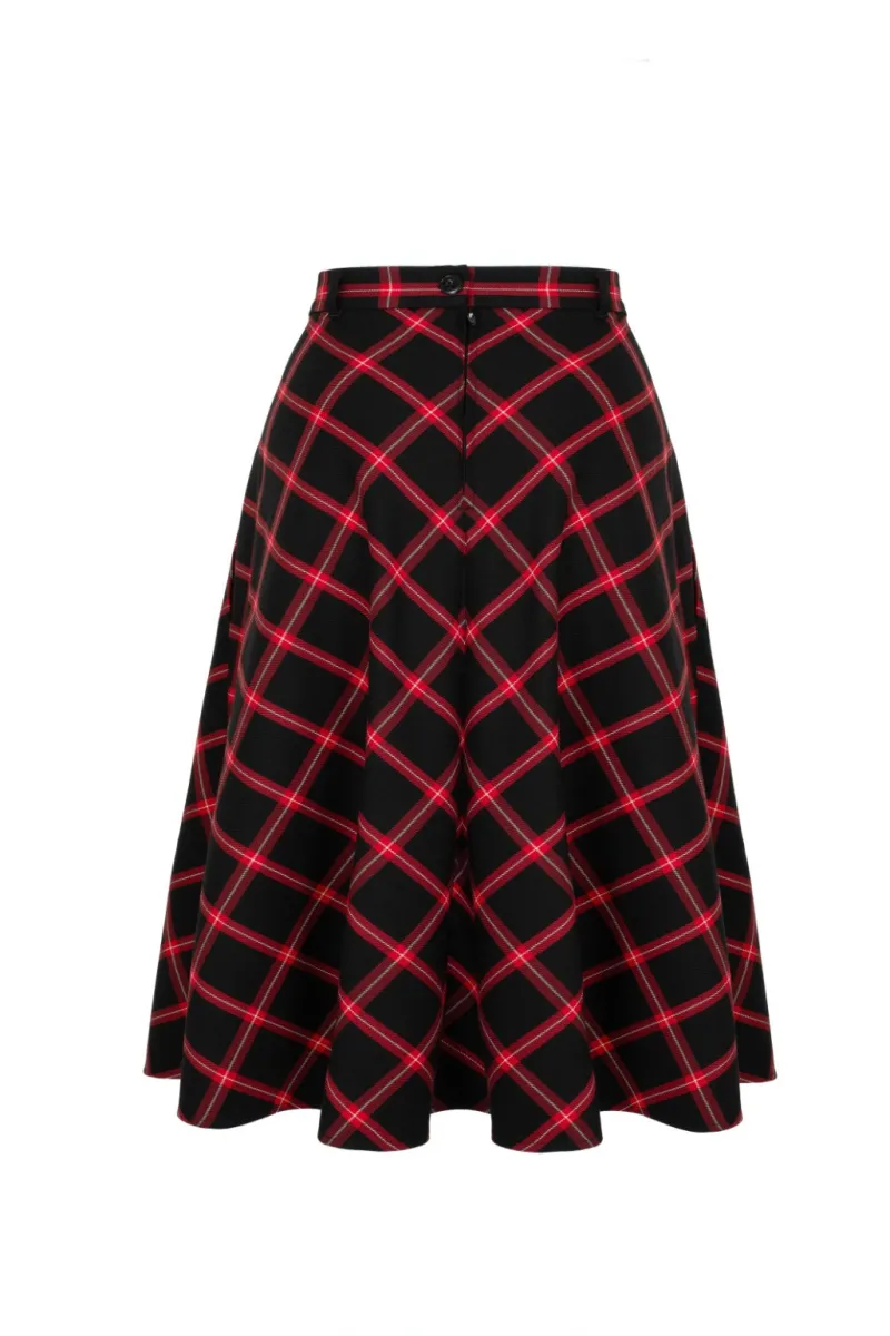 Hell Bunny Janine Skirt Black/Red New