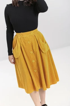 Hell Bunny Jeanette Skirt Mustard Best