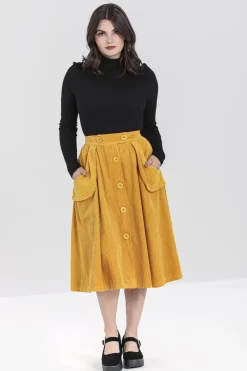 Hell Bunny Jeanette Skirt Mustard Best