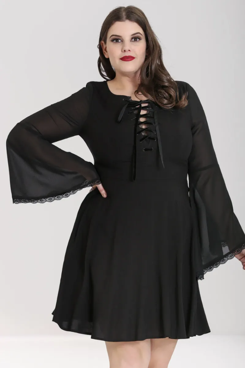 Hell Bunny Jett Mini Dress Black Outlet