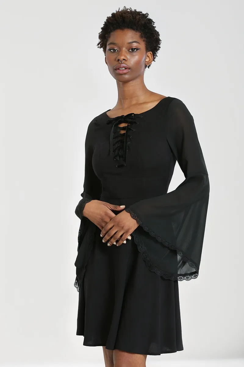 Hell Bunny Jett Mini Dress Black Outlet