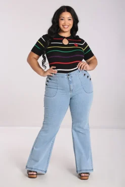 Hell Bunny Jill Jeans Blue Hot