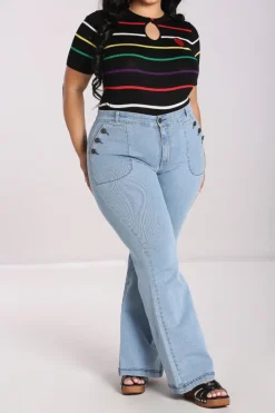 Hell Bunny Jill Jeans Blue Hot