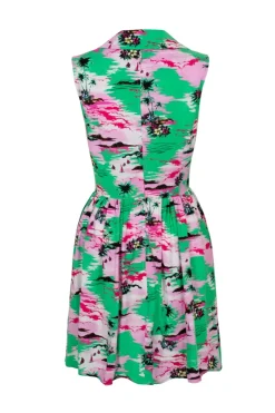 Hell Bunny Kai Knee Dress Green Outlet