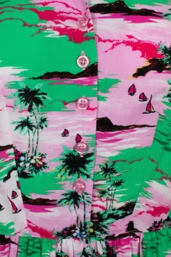 Hell Bunny Kai Mini Dress Green Hot