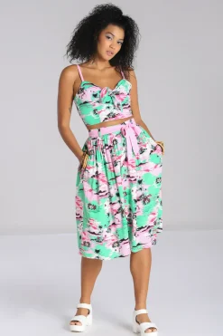 Hell Bunny Kai Skirt Green Best