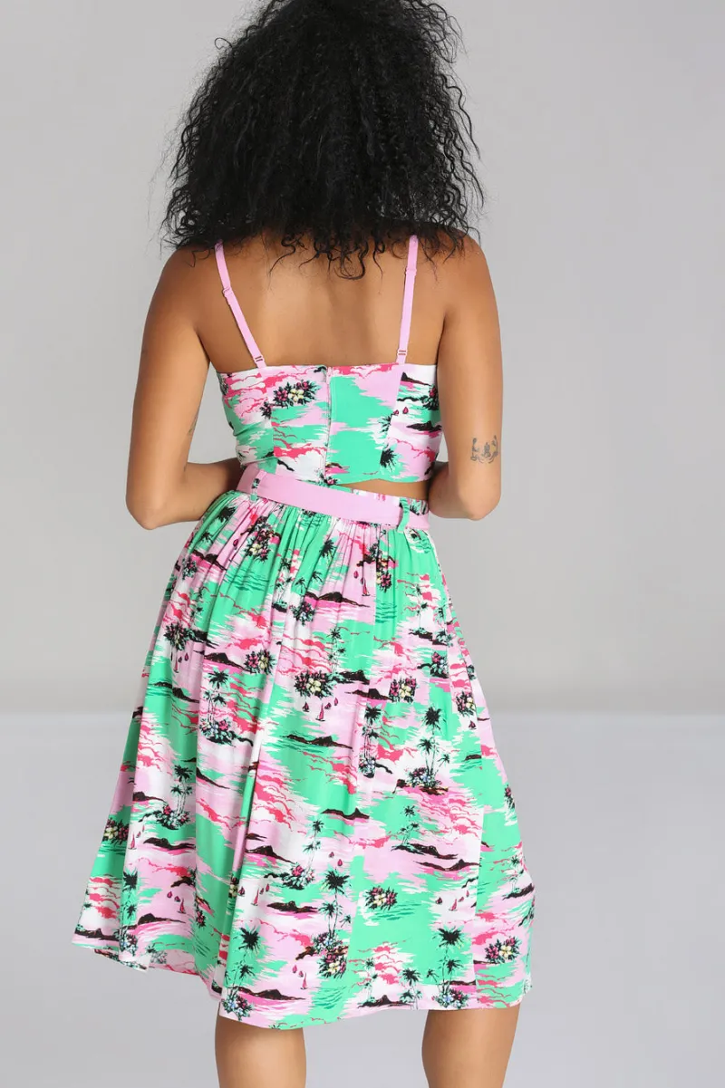 Hell Bunny Kai Skirt Green Best