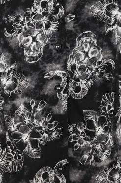 Hell Bunny Kasumi Blouse Grey Hot