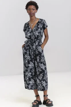 Hell Bunny Kasumi Jumpsuit Grey New