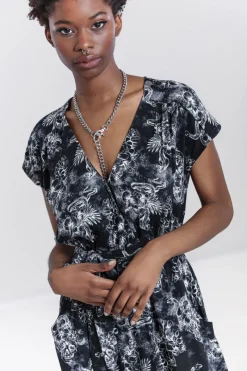 Hell Bunny Kasumi Jumpsuit Grey New