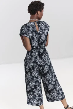 Hell Bunny Kasumi Jumpsuit Grey New