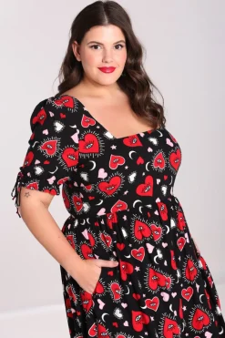 Hell Bunny Kate Heart Dress Black Best