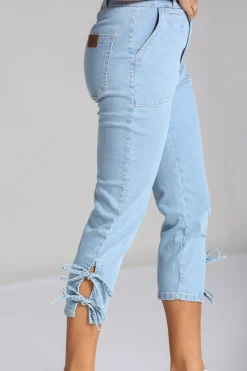 Hell Bunny Kiralee Cropped Jeans Blue Clearance