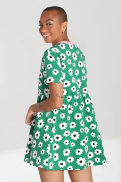 Hell Bunny Kitsch Daisy MIni Dress Green Online