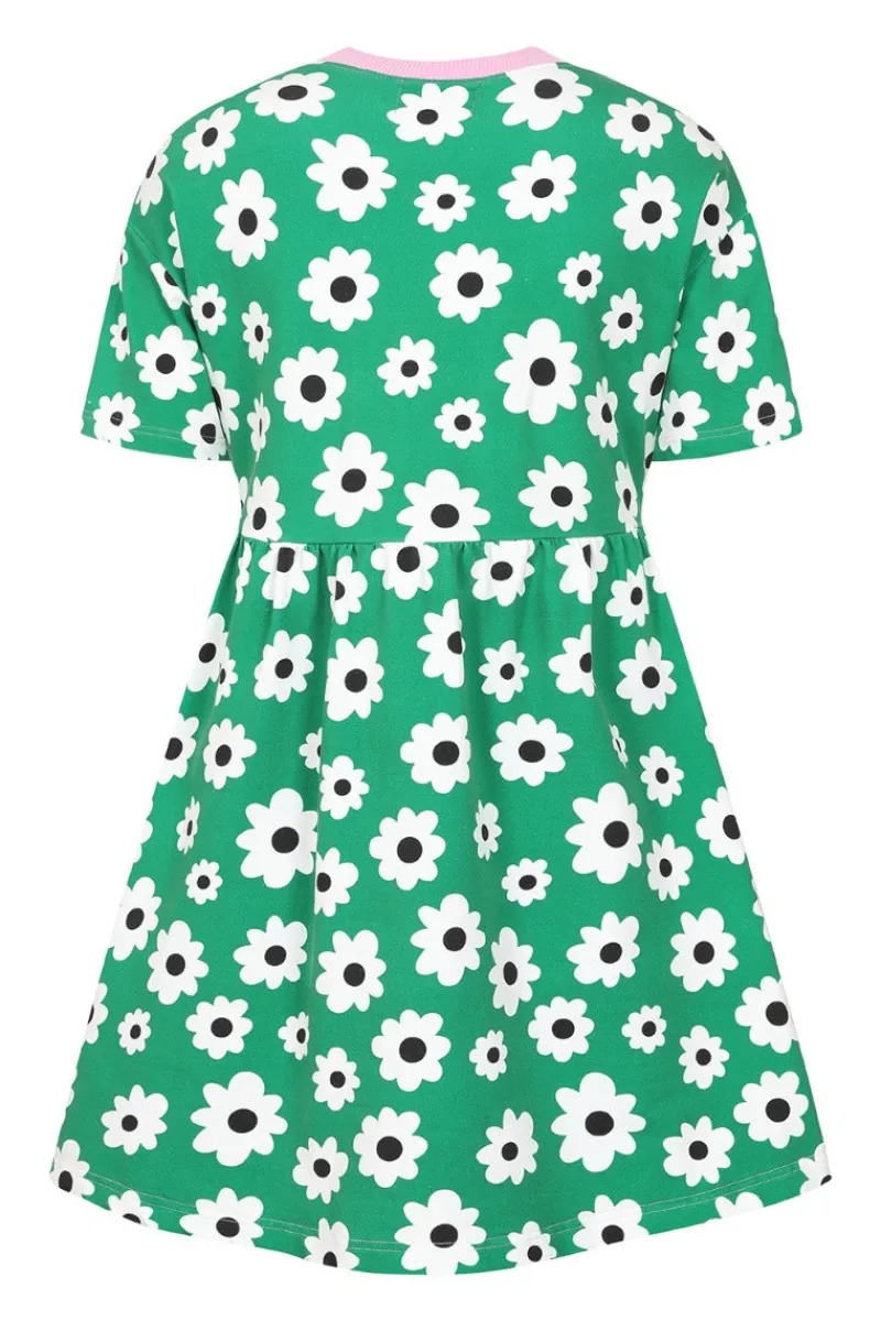 Hell Bunny Kitsch Daisy MIni Dress Green Online