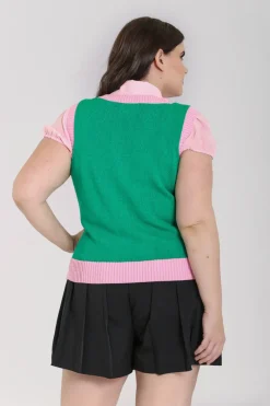 Hell Bunny Kitsch Daisy Vest Green Sale