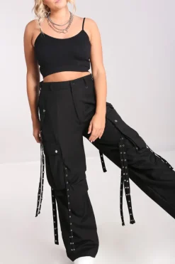 Hell Bunny Kraken Trousers Black New