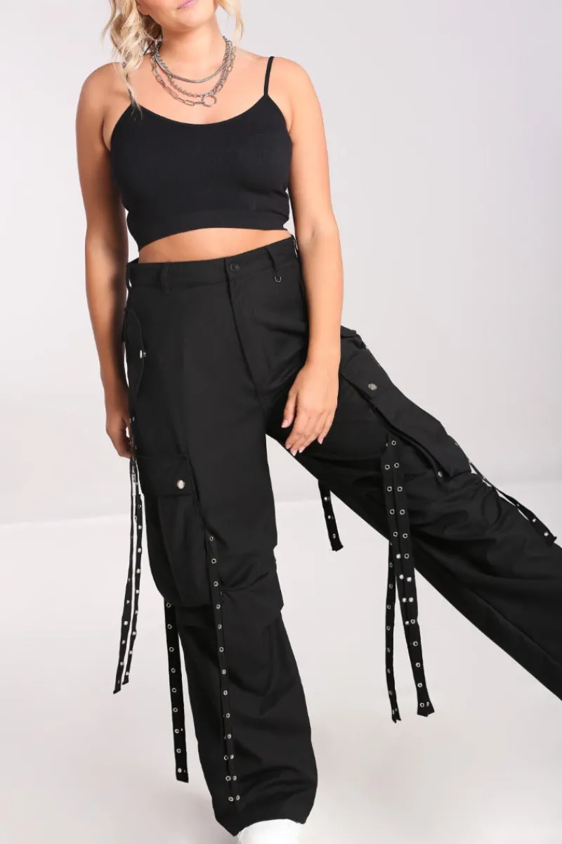 Hell Bunny Kraken Trousers Black New