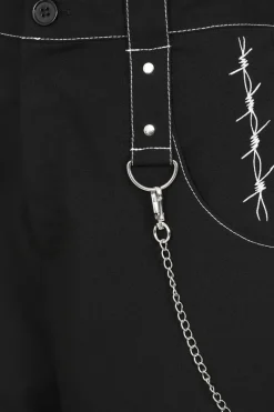 Hell Bunny Lennox Cropped Trousers Black Discount