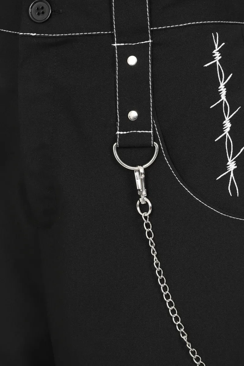 Hell Bunny Lennox Cropped Trousers Black Discount