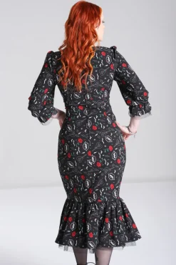 Hell Bunny Lilith Maxi Dress Black New