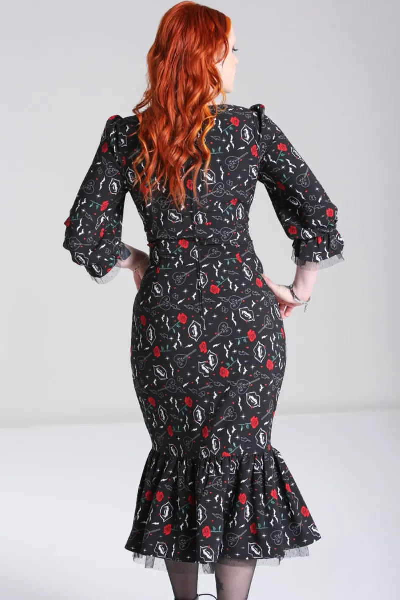 Hell Bunny Lilith Maxi Dress Black New