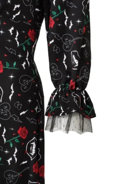 Hell Bunny Lilith Maxi Dress Black New