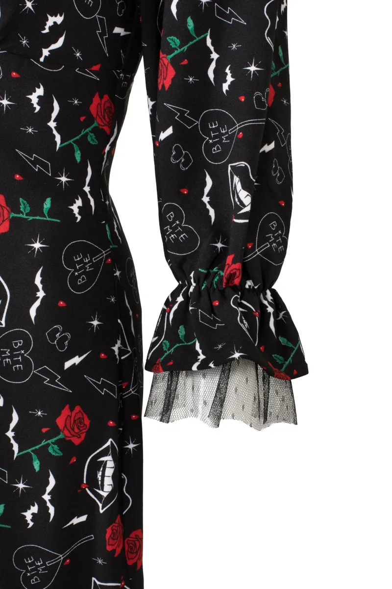 Hell Bunny Lilith Maxi Dress Black New