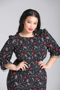 Hell Bunny Lilith Maxi Dress Black New