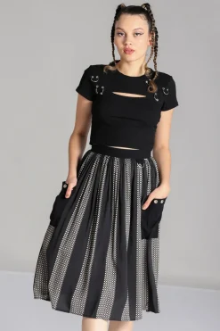 Hell Bunny Lita Skirt Black/Grey Discount